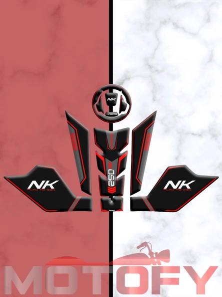 CF MOTO 250 NK TANK PAD SETİ KIRMIZI SİYAH