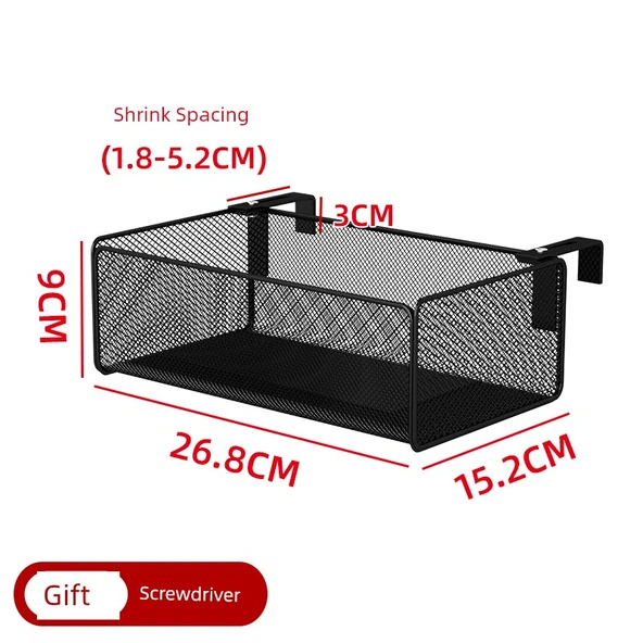Balkon Asma File Sepet Organizer - Siyah Kısa
