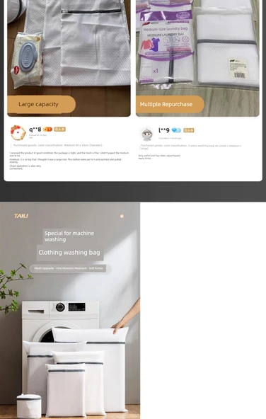 Çamaşır Yıkama Torbası Aile Seti - 6 Parça (Dış Giyim, 2 Kazak, Gömlek, Mont, İç Giyim) - Resim 7