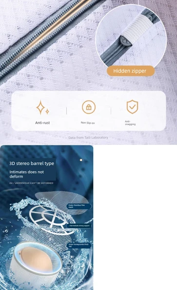 Çamaşır Yıkama Torbası Aile Seti - 6 Parça (Dış Giyim, 2 Kazak, Gömlek, Mont, İç Giyim) - Resim 11