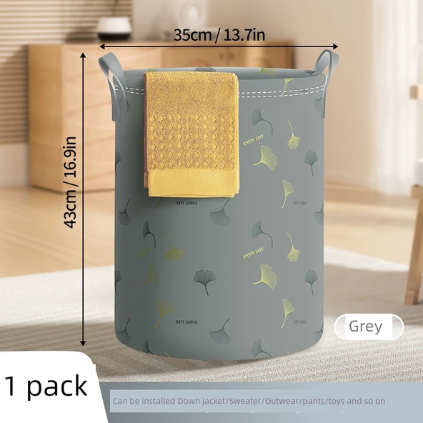 Katlanabilir Çamaşır Sepeti - 1'li Paket - Gri