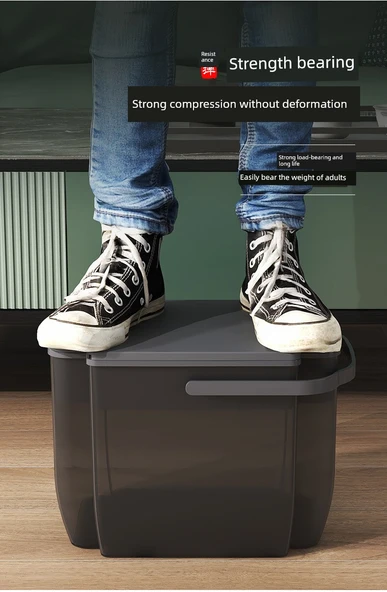 Çay Tozu Ayırma ve Filtreleme Kovası - 6.5 Litre - Yıldız Gri (3'lü Set) - Resim 11