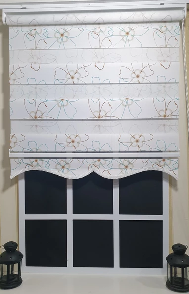 Zebra Stor Perde Baskılı Etek Dilimli ST 029  Beyaz 120 x 200 - 4