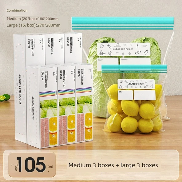 Buzdolabı Saklama Torbaları - 3 Büyük + 3 Orta Boy (Toplam 105 Adet)