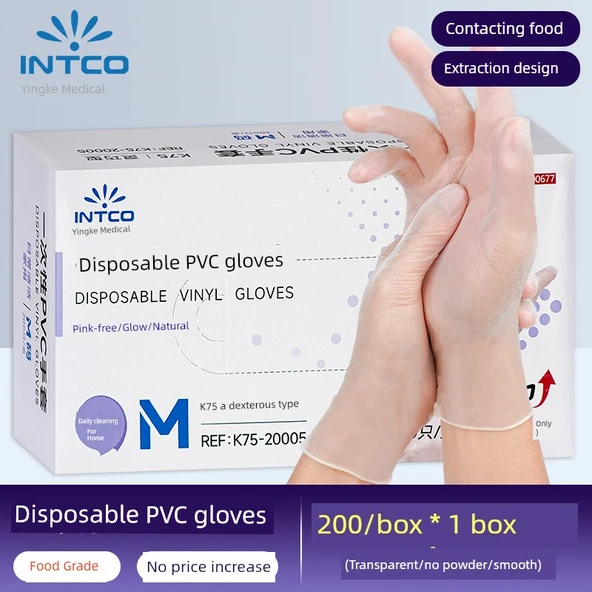 Yingke PVC Eldiven [K75 Dozaj] 200 Adet/Kutu M Beden