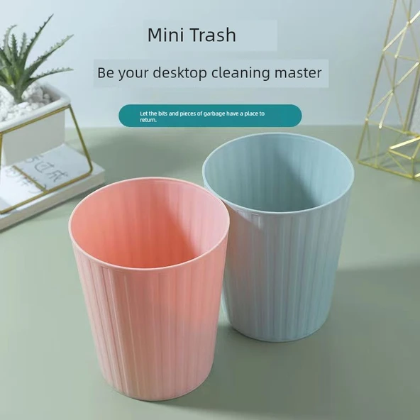 İskandinav Mini Masaüstü Çöp Kovası - İskandinav Pembe