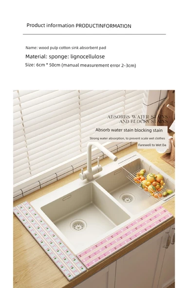 Mutfak Lavabo Emici Paspas - Meyve Savaşı - 6x50cm - 10
