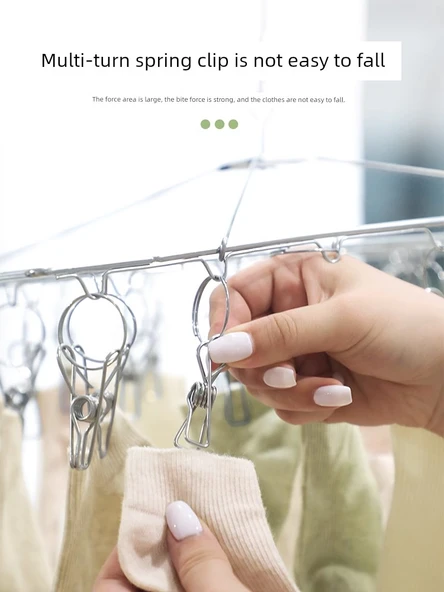 Paslanmaz Çelik Mandallı Çamaşır Askısı - Klasik Yay 20 Mandal (Model 2) - Resim 2