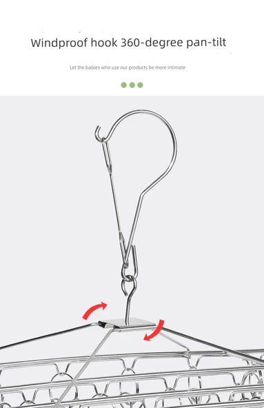 Paslanmaz Çelik Mandallı Çamaşır Askısı - Klasik Yay 20 Mandal (Model 2) - Resim 11