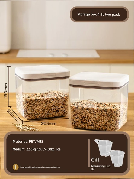 Anya Un Saklama Kabı - 4.5L İki Adet Un Özel