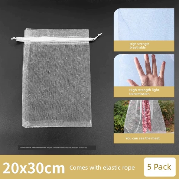 Gıda Sınıfı Kurutma Filesi Torbası 20x30cm - Büyük Boy - 5 Adet