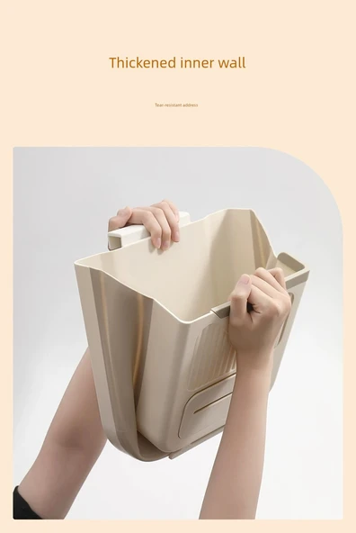 Katlanabilir Duvara Monte Mutfak Çöp Kovası - Büyük Gri 11L - 2'li Paket - Resim 11