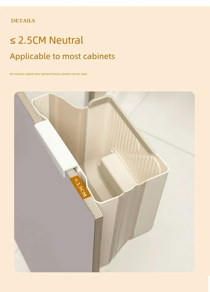 Katlanabilir Duvara Monte Mutfak Çöp Kovası - Büyük Gri 11L - 2'li Paket - Resim 8