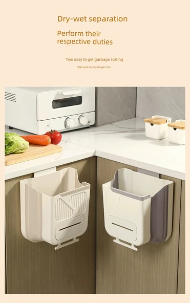 Katlanabilir Duvara Monte Mutfak Çöp Kovası - Büyük Gri 11L - 2'li Paket - Resim 12