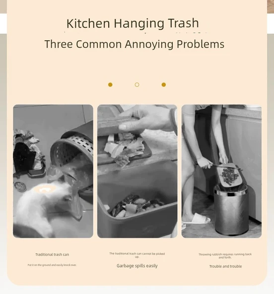 Katlanabilir Duvara Monte Mutfak Çöp Kovası - Büyük Gri 11L - 2'li Paket - Resim 5