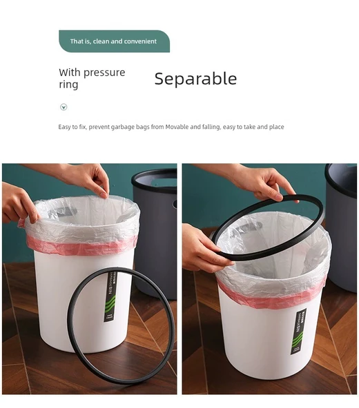 Minimalist Sıkıştırma Halkalı Çöp Kovası - Büyük Kahve Basınç Halkalı 2'li Paket - 12
