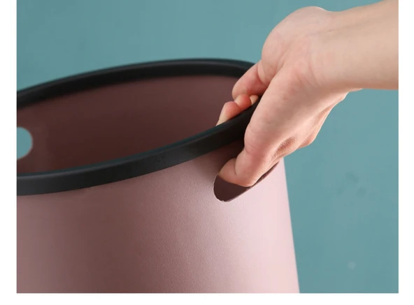 Minimalist Sıkıştırma Halkalı Çöp Kovası - Büyük Kahve Basınç Halkalı 2'li Paket - 10