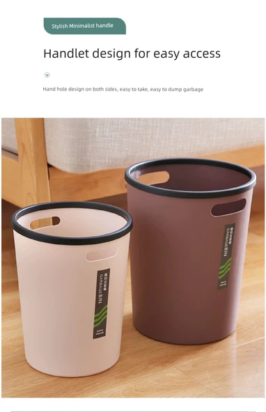 Minimalist Sıkıştırma Halkalı Çöp Kovası - Büyük Kahve Basınç Halkalı 2'li Paket - 9