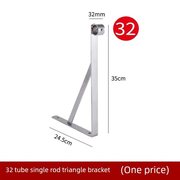304 Paslanmaz Çelik Balkon Çamaşır Kurutma Askısı - 32 Yuvarlak Tüp Tek Sarı 35cm