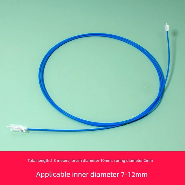 Çift Taraflı Boru Temizleme Fırçası - 2.3 m - Mavi - 3-12mm İç Çap