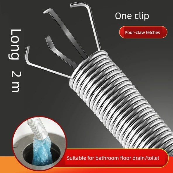 Tuvalet Tıkanıklığı Açıcı Yaylı Kancalı - 2 Metre