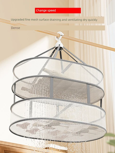 Yün Kazak Kurutma Askısı - Dikdörtgen Çift Katmanlı 78cm Kapaklı - Resim 4