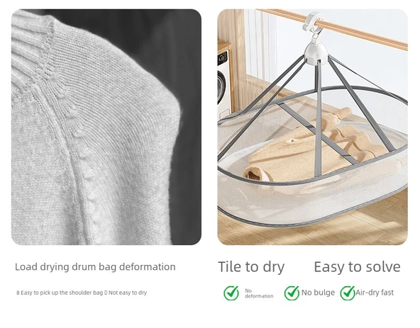 Yün Kazak Kurutma Askısı - Dikdörtgen Çift Katmanlı 78cm Kapaklı - Resim 10