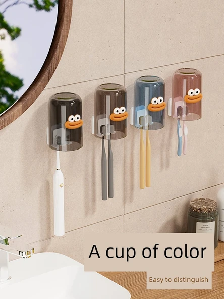 Duvara Monte Diş Fırçası ve Bardak Tutucu - Resim 5