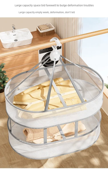 Yün Kazak Kurutma Askısı - Dikdörtgen Çift Katmanlı 78cm Kapaklı - Resim 9