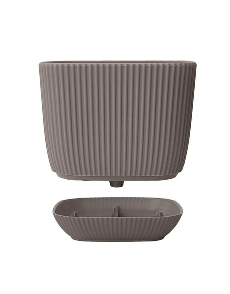 Omnipazar KRS-384 Dekoratif Plastik Mercan Kare Saksı 4 lt 6 Renk Set - Resim 4