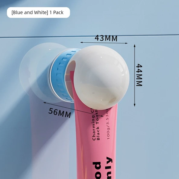 Vantuzlu Diş Macunu Sıkacağı ve Tutucu - Mavi Beyaz 1'li Paket