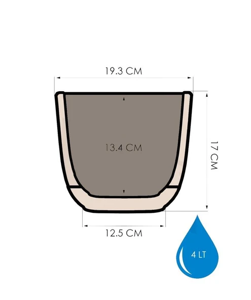 Omnipazar KRS-384 Dekoratif Plastik Mercan Kare Saksı 4 lt 6 Renk Set - Resim 3