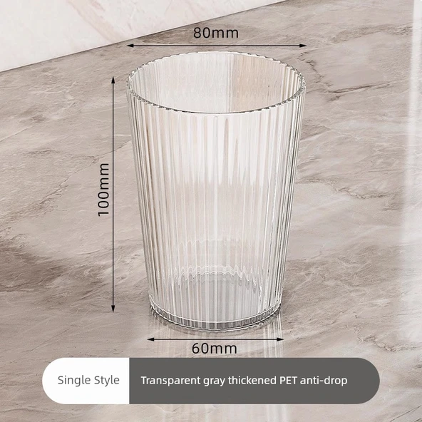 İskandinav Tarzı Plastik Diş Fırçası Bardağı - Şeffaf Gri
