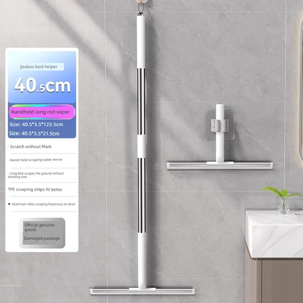 Banyo Zemin Kazıyıcı - 2x40cm Kalın Kazıyıcı - El Tipi + Uzun Saplı