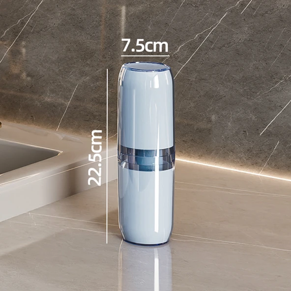 Seyahat Tipi Diş Fırçası Saklama Kutusu - Aquamarine Dört Bardaklı