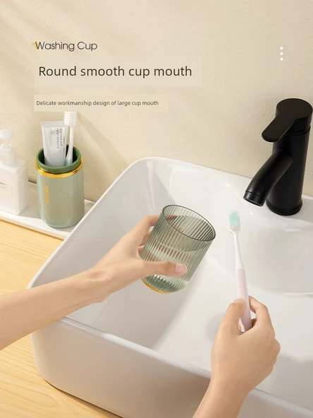 Seyahat Tipi Taşınabilir Diş Fırçası Saklama Kabı - İs Rengi - Dört Bardak - Resim 11