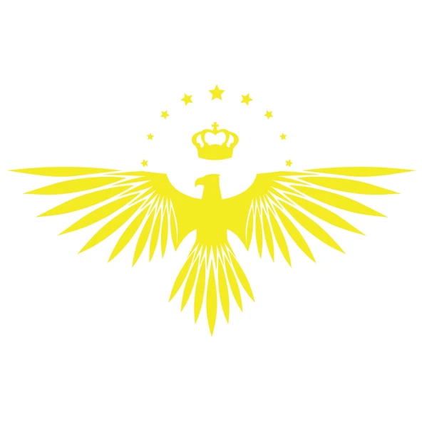 Yıldızlı Kartal  Oto Sticker17x17 Cm Sarı