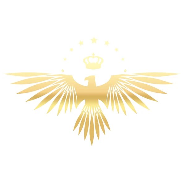 Yıldızlı Kartal  Oto Sticker17x17 Cm Gold