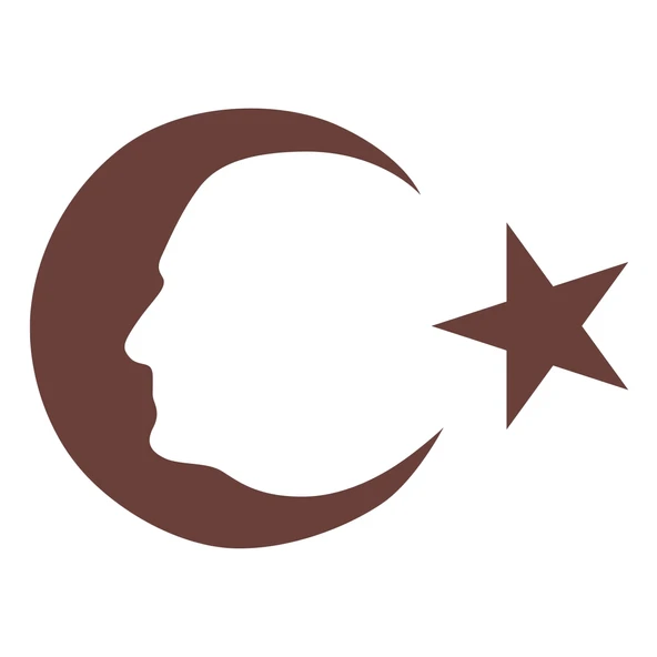 Ayyıldız ve Atatürk Silüeti Sticker17x17 Cm Kahverengi ürün görseli