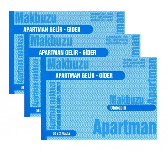 Apartman Makbuzu Otokopili 2-50 Gürmat Apartman Gelir Gider Makbuzu Kendinden Karbonlu 50 Sayfa 3 Adet - 3