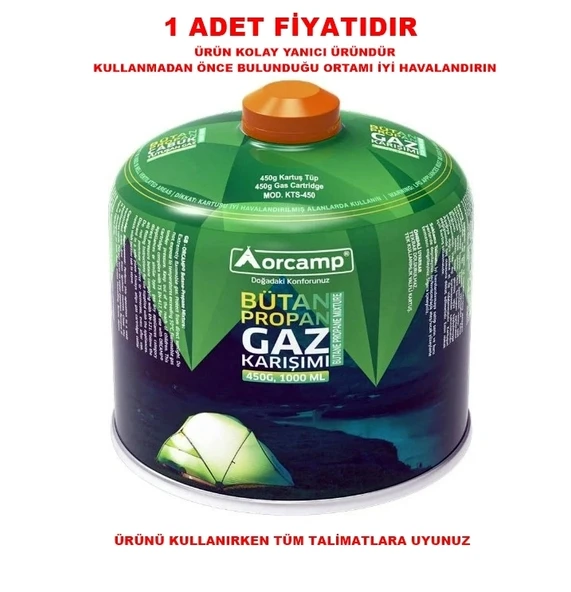 ORCAMP Yedek Ocak Tüp Gaz Kartuşu 450gr (kts-450)