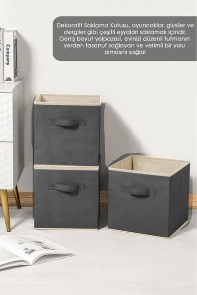 JASPER Dolap Içi Düzenleyici , Çamaşır Oyuncak Saklama Kutusu Sepet Organizer 33x30x30 - 5
