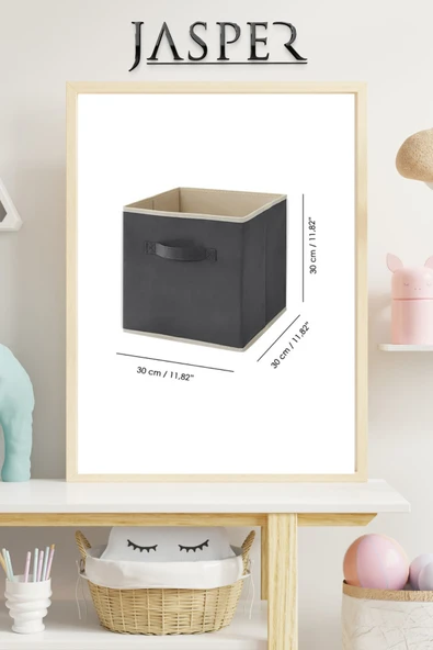 JASPER Dolap Içi Düzenleyici , Çamaşır Oyuncak Saklama Kutusu Sepet Organizer 33x30x30 - 4