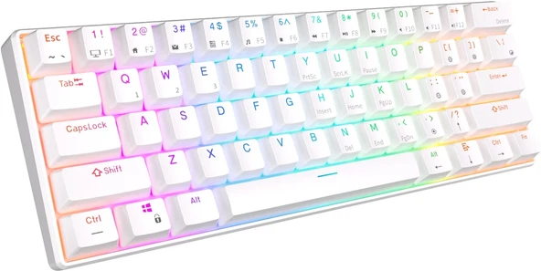 Royal Kludge RK61 Beyaz 60% Kablosuz Gaming Klavye (RK61SM-WHIT-H) - 2