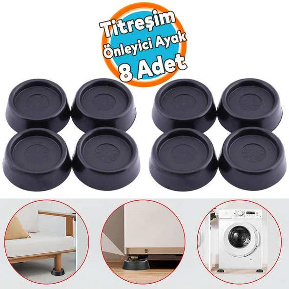 Titreşim Önleyici Çamaşır Makinesi Beyaz Eşya Ayağı 4 Adet Kaymaz Gürültü Azaltıcı Engelleyici Ayak