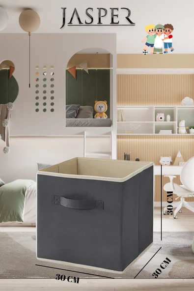 JASPER Dolap Içi Düzenleyici , Çamaşır Oyuncak Saklama Kutusu Sepet Organizer 33x30x30