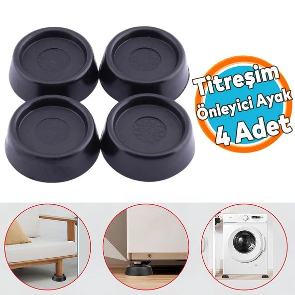 Titreşim Önleyici Çamaşır Makinesi Beyaz Eşya Ayağı 4 Adet Kaymaz Gürültü Azaltıcı Engelleyici Ayak