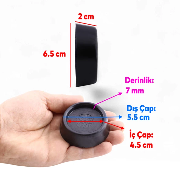 Titreşim Önleyici Çamaşır Makinesi Beyaz Eşya Ayağı 4 Adet Kaymaz Gürültü Azaltıcı Engelleyici Ayak - 3