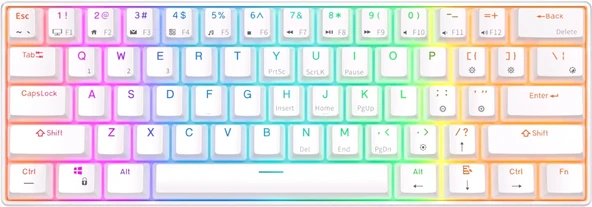 Royal Kludge RK61 Beyaz 60% Kablosuz Gaming Klavye (RK61SM-WHIT-H) - 1
