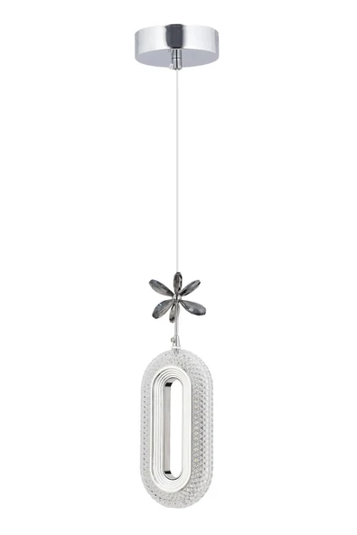 Nova Lighting Led Alfa Tekli Gümüş 3 Renk Ledli Kristal Taşlı Modern Led Avize - 4